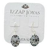 Aros Anzuelos Cristal Swarovski Ovalo - Plata 925