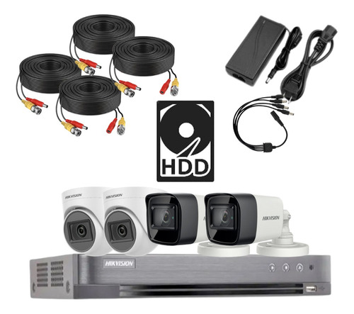 Kit Hikvision Dvr 4ch /2bullet/2turret 2mp