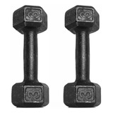 Par 2 Halter Dumbell Sextavado Pintado Peso 3kg Megagym Cor Preto