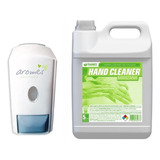 Combo Dispenser Plástico Blanco + Jabón Liquido Manzana 5lts