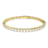 Pulsera Swarovski Matrix Tennis Redonda Pequeño Blanca Oro