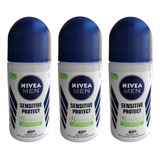 Pack X3 Nivea Men Desodorante Roll On Men Sensitive Protect