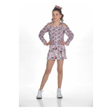 Conjunto Infantil Feminino Short Saia Estampado