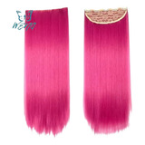 Aplique Cabelo Rosa Tic Tac 60cm 150g Fibra Organico Weng