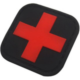 Parche Cruz Roja Velcro Pvc Rescate Medico X 1
