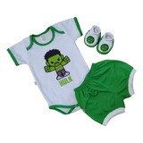 Conjunto Infantil Hulk Short Pantufa Qualidade Oferta