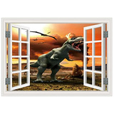 Pegatinas De Ventana Falsa De Dinosaurios Decoración D...