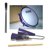 Kit 2 Percussão: 1 Tamborim E 1 Agogô Com Baqueta  - Gope