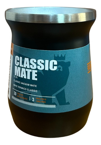 Mate Negro Térmico En Acero Inoxidable 236 Ml