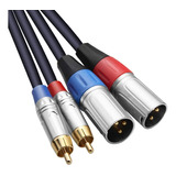 Cable De Microfono 2 Xlr 3-pin Macho A 2 Rca Macho | 3m