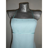 Conjunto Vestido Y Chaqueta Gasa Color Aqua Impecable !!