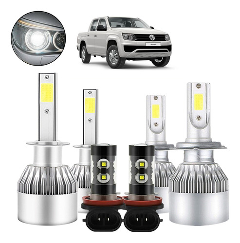 Para Volkswagen Kit De Luces Led 8000lm Luz Alta+baja+niebla