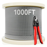 T316 250ft/300ft/1000ft Stainless Steel Cable 1/8  1x19  Eem