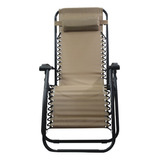 Camastro Plegable Silla Playa Jardin Reclinable Color Beige