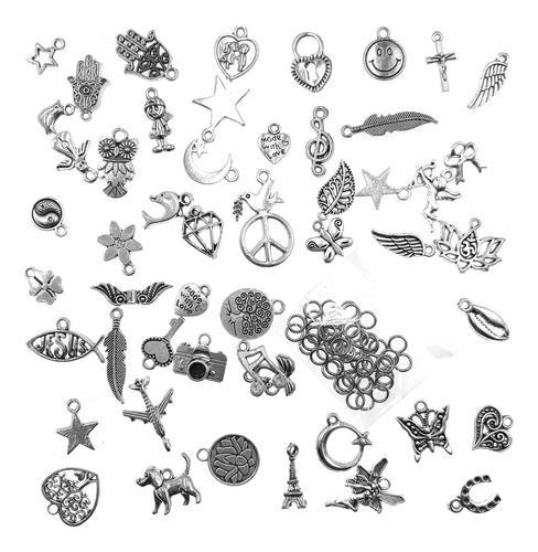 50 Charms Surtidos - Dijes Para Bisuteria Recuerdos Regalos