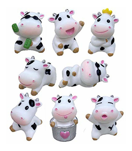 Beauy Girl 8 Figuras De Animales De Vaca Miniatura De Animal