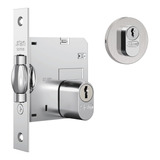 Fechadura Rolete Stam 1005 Roseta Quadrada Inox Escovado