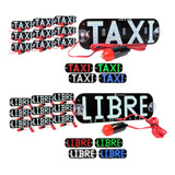 10 Letrero Taxi Libre Led Con Ventosas Parabrisas Medallon