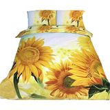 Newrara Girasol 4 Piezas Queen Size 100% Algodón 800 Hilos J