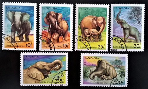 Tanzania Fauna, Serie Sc. 792-7 Elefantes 1991 Usada L10858