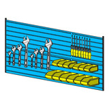 Panel Perforado Porta Herramientas 1,5mtsx63cm - Fbla01506 Color Azul