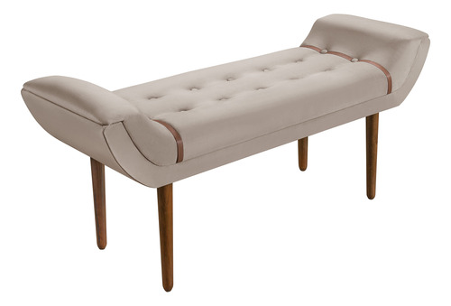 Recamier Banco P/ Cama Casal Texas 130cm Pés Madeira 