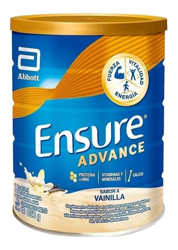 Suplemento Ensure Advance  Sabor Vainilla Lata De 850g