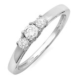 Anillo De Compromiso De Diamante Redondo 0.33 Ct 14k.