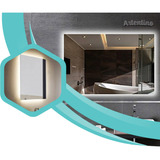 Lampara Luz Led Pared Espejo Baño Rectangular Moderno  80x60