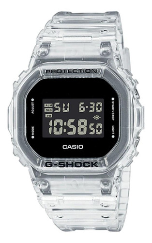 Reloj De Pulsera Casio G-shock Dw5600 De Cuerpo Color Gris, Digital, Fondo Negro, Con Correa De Resina Color Gris, Dial Gris, Minutero/segundero Gris, Bisel Color Gris Y Negro, Luz Azul Verde Y Hebill