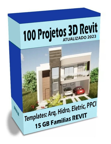 Pack 100 Projetos Revit + Template Abnt + 15gb Famílias