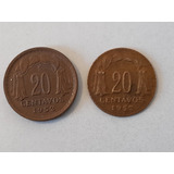 Moneda Chile 20 Centavos 1952 Cobre Prueba Falla(x122