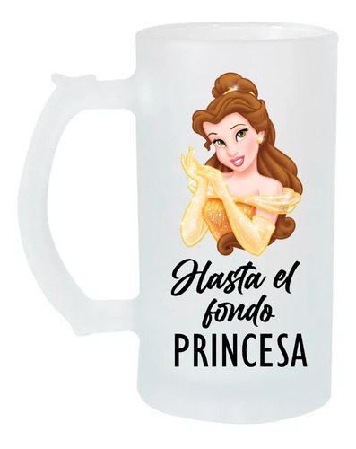 Tarro Cervecero 16oz Hasta El Fondo Princesa Bella