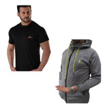 Remera Deportiva Hombre Ng + Campera Deportiva Gris