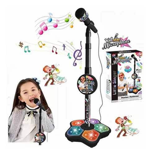 Infantil Karaoke Micrófono Juguete Musical Niños Con Luces