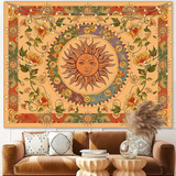 Aipon Yellow Sun And Moon Tapestry Hippie Indie Tapestrie Aa