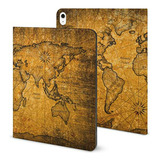 Funda iPad 9ª Gen, Air 5ª Gen, Mapa Mundial Vintage, Soporte