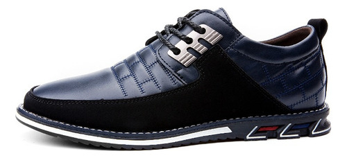 Oxfords Cuero Puntera Redonda Zapatos Casual Hombre 3909