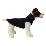 Chaleco Perro - Animal Print Azul/café Talla S 