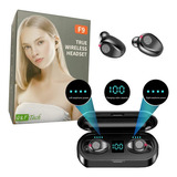 Auricular Inalámbrico Bluetooth F9 Tws Premium Tactil Led Color Negro