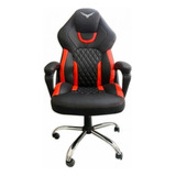 Silla Gamer Naceb Gaming Acolchonada Ergonómica Ajustable Color Rojo