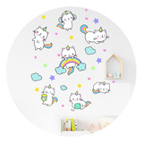 Vinilo Decorativo Infantil Niñas Mini Gatitos Unicornios