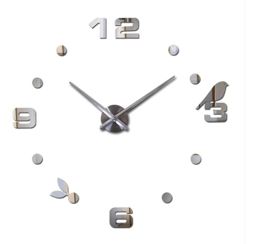 Reloj De Pares 3d Negro Pequeño  50x50 Cm 