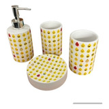 Set De Baño X 4 Piezas Ceramica Dispenser