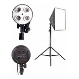 Kit Soft Box Soquete E27 Quadruplo 50 X 70 + Tripé 2m