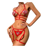 Ropa Interior Femenina Love Rhinestone Lingerie Perspective