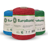 Kit 3 Barbantes Coloridos Euroroma Nº 6 - 610m 600g Tex 984