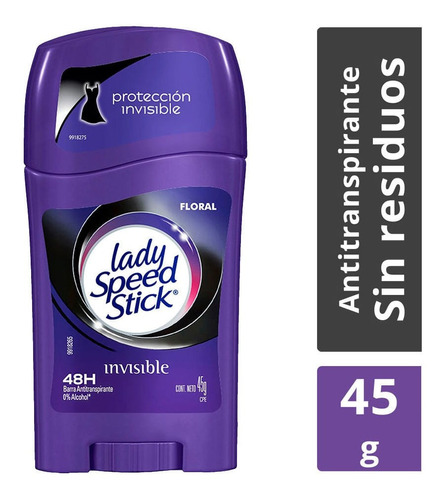 Desodorante Lady Speed Stick Invisible Floral Barra 45 G