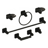 Juego De Accesorios Para Baño Aquablue® Tayrona X 6 Negro