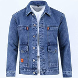 Chaquetas Vaqueras Para Hombre, Abrigo Vaquero Cargo Para Hombre, Abrigo Holgado Japonés De Un Solo Pecho, Primavera